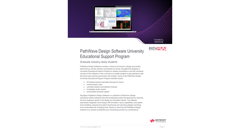 PathWave Design Software University Educational Support Program